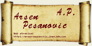 Arsen Pešanović vizit kartica